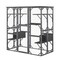 Grey Tall Outdoor Wooden Cat House with 6 Side and 1 Middle Platforms Suitable for Indoor and Outdoor Use